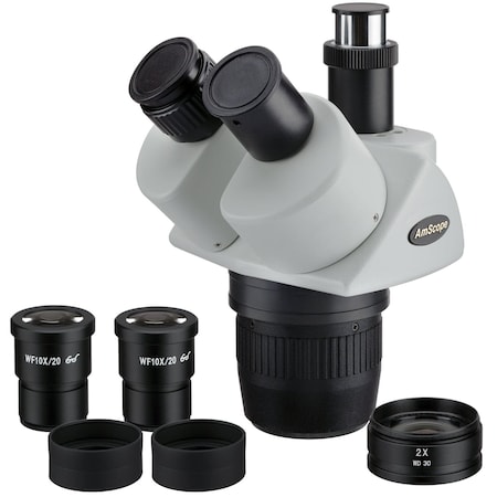 Amscope 20X-80X Super Widefield Stereo Trinocular Microscope Head SW24TZ
